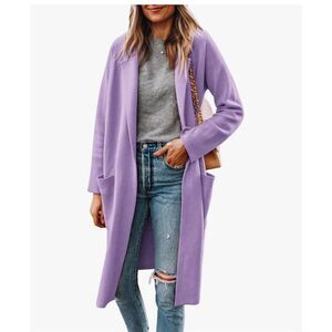Women's Violet Open Front Cardigan Sweater Large Fall Winter Casual